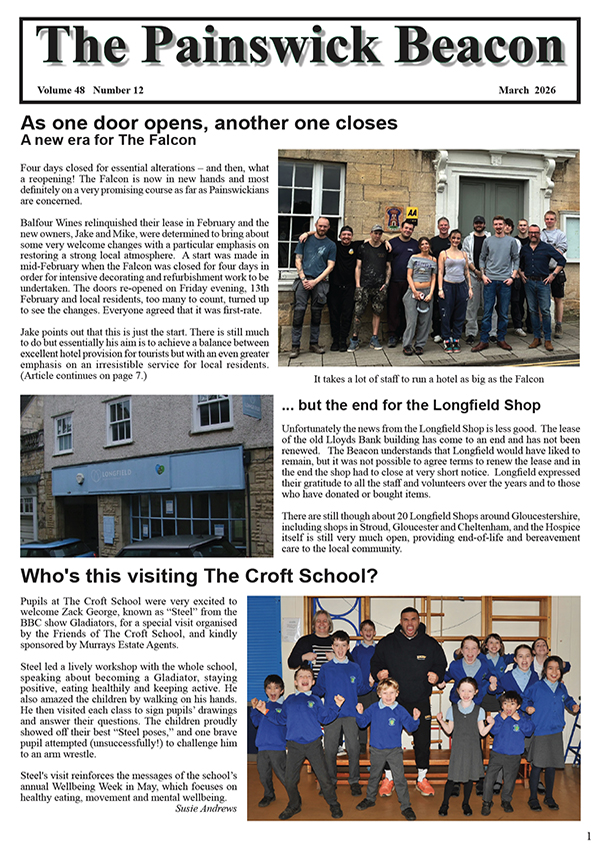 The latest edition of The Painswick Beacon March 2026 